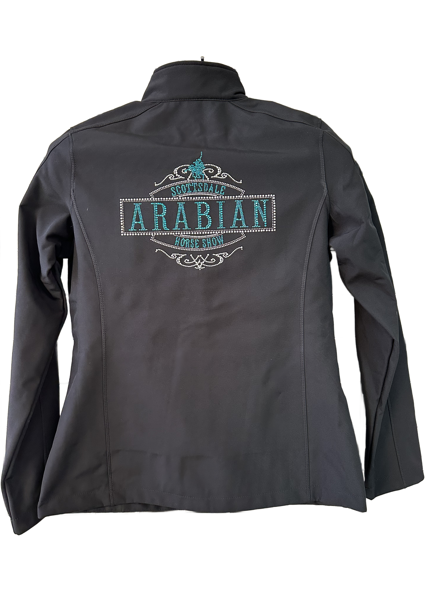 BLING BLACK JACKET WITH TEAL “ ARABIANS ” SILVER OUTLINE