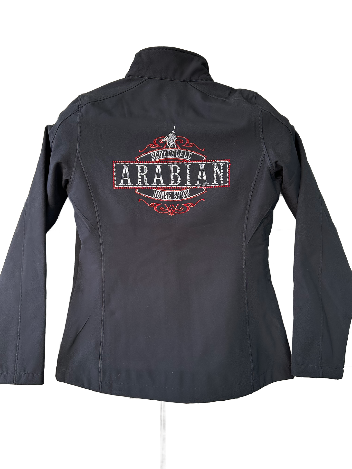 BLING BLACK JACKET WITH SILVER “ ARABIANS ” RED OUTLINE